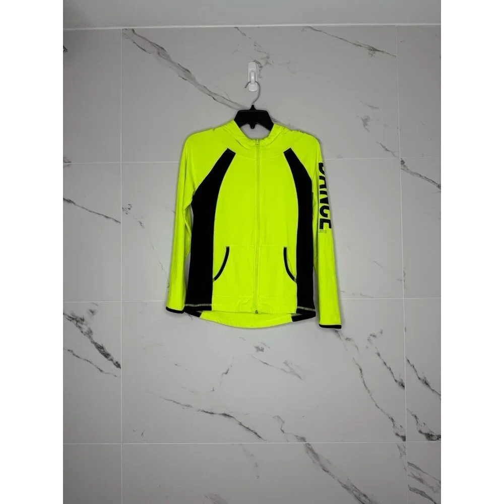 JUSTICE Active Full Zip Up Green Activewear Hooded Jacket Youth Dance Sz 12/14​